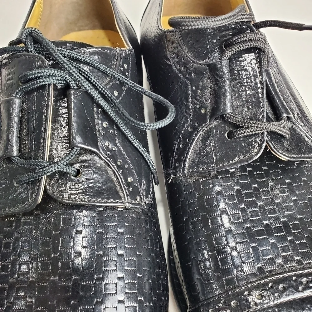 Liberty LS-898 Derby Style Black Leather Lace Up Dress Shoes Size 13